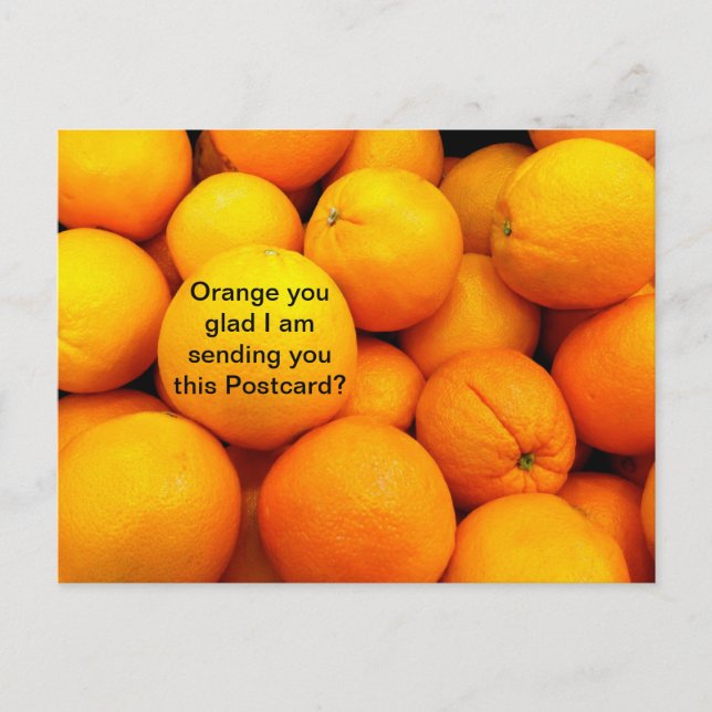 Oranges on a Postcard, Funny Fruit Food Card (Front)