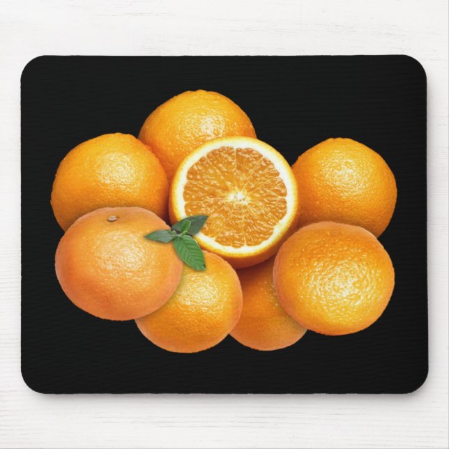 Oranges on any colour background mouse pad (Front)