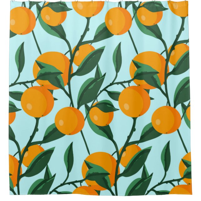 oranges on leaf branches seamless pattern, citrus  (Front)