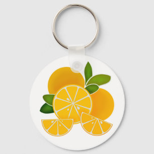 Oranges, orange slices, citrus fruit    keychain