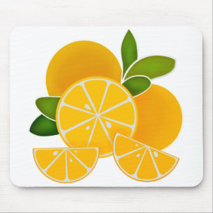 Oranges, orange slices, citrus fruit mouse pad