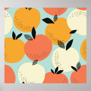 Oranges Pattern: Vibrant Seamless Design. Poster
