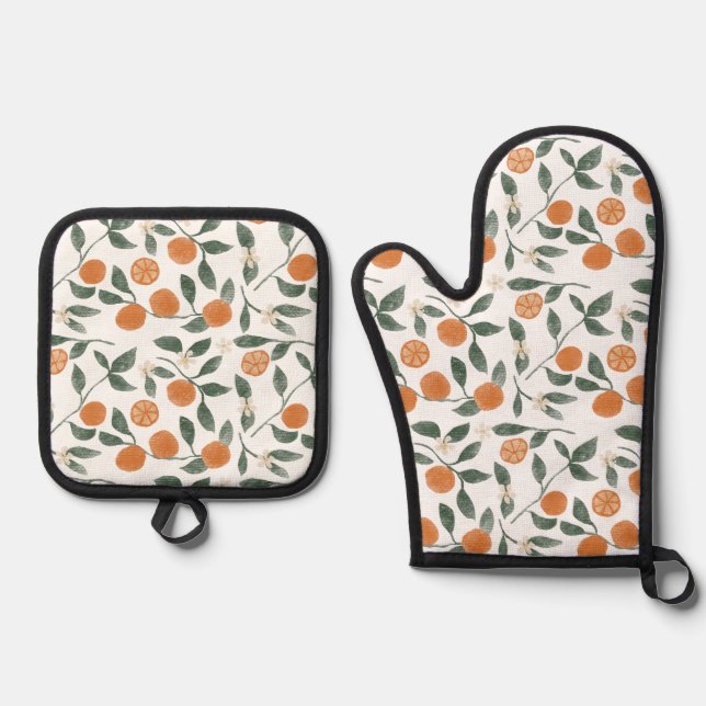 Oranges Pot Holder Set (Front)