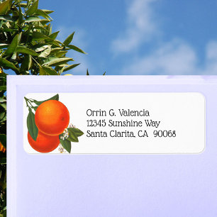 Oranges rétro avec fleurs Adresse de retour modifi