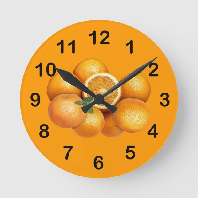 Oranges Round Clock (Front)