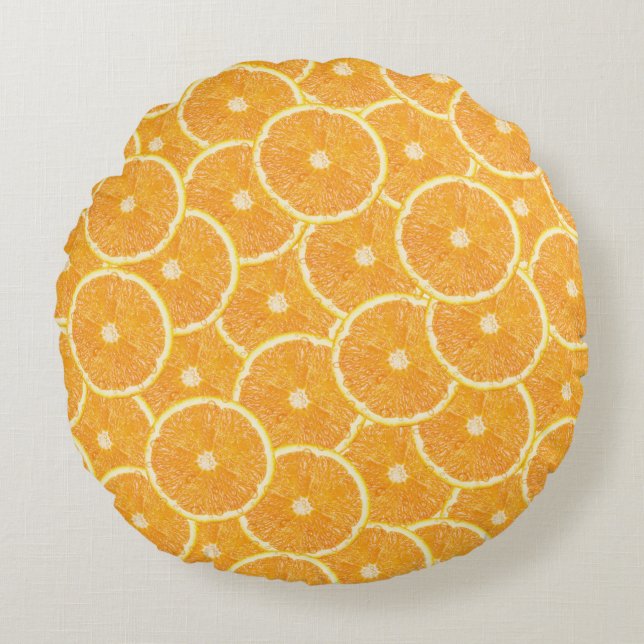 Oranges Round Pillow (Front)
