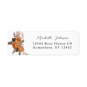 Oranges Rustic Holiday Return Address
