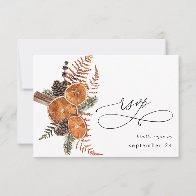 Oranges Rustic Holiday w Meal RSVP  (Front)