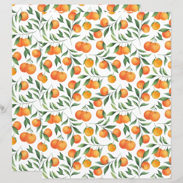 Oranges Scrapbook Paper (Front/Back)