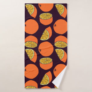 Oranges seamless pattern, vintage texture. bath towel