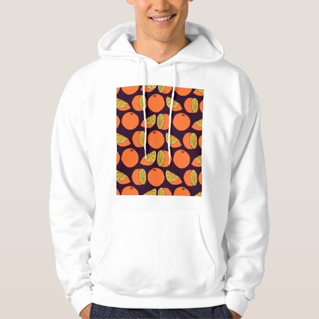 Oranges seamless pattern, vintage texture. hoodie (Front)