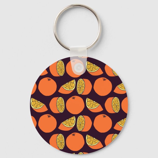 Oranges seamless pattern, vintage texture. keychain (Front)