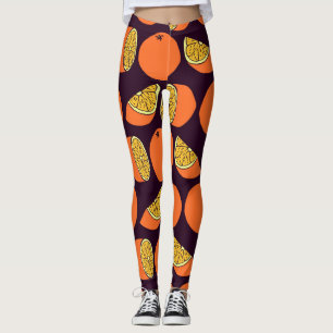 Oranges seamless pattern, vintage texture. leggings