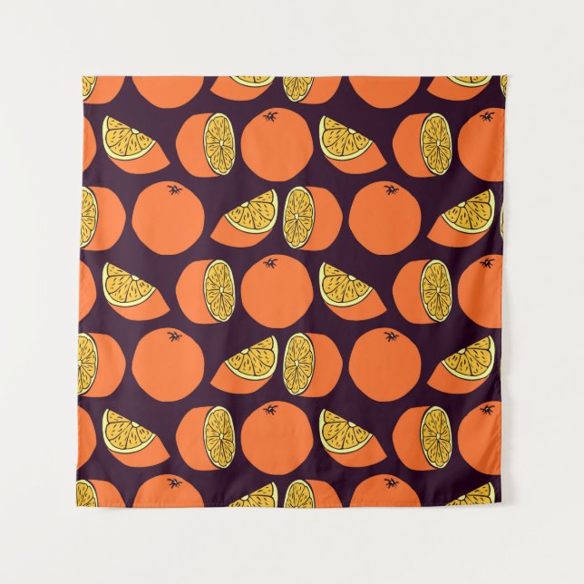 Oranges seamless pattern, vintage texture. tapestry (Front)