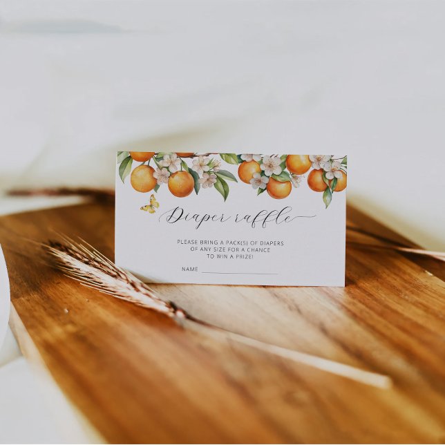 Oranges Summer Diaper Raffle Ticket Baby Shower Enclosure Card (Creator Uploaded)