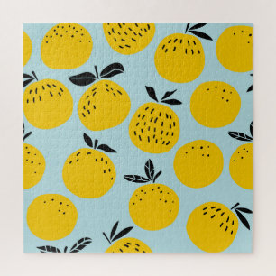Oranges Summer: Fruitful Vintage Pattern Jigsaw Puzzle