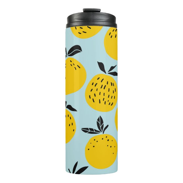 Oranges Summer: Fruitful Vintage Pattern Thermal Tumbler (Front)