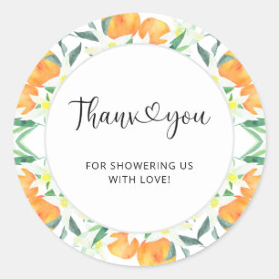Oranges thank you classic round sticker