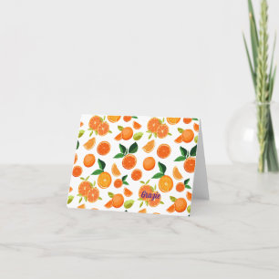 Oranges, Tropical Oranges, Coastal, Citrus Thank You Card