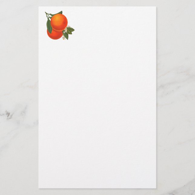 Oranges Vintage Crate Art Stationery (Front)