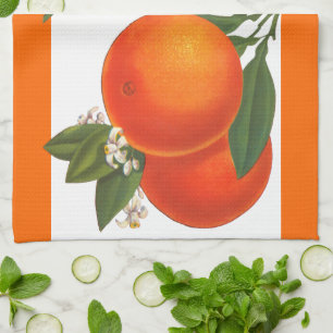 Oranges vintages Crate Art Serviette de cuisine