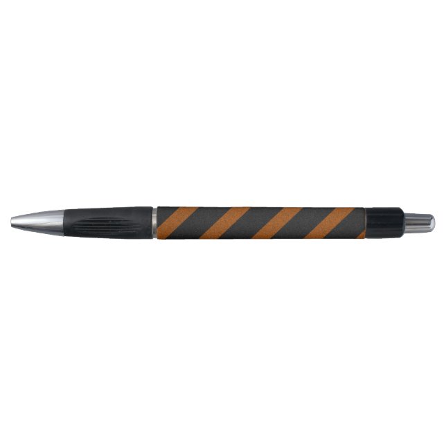 Orangle & Black Stripes Glitter Pen (Front)