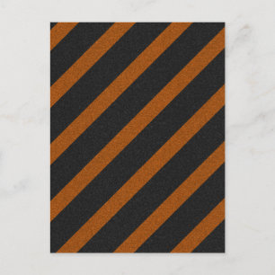 Orangle & Black Stripes Glitter Postcard