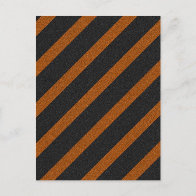 Orangle & Black Stripes Glitter Postcard (Front)