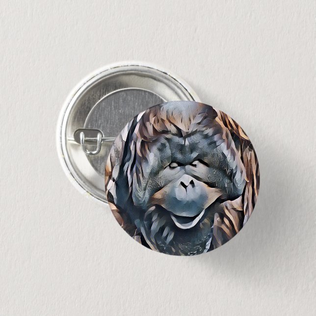 ORANGUTAN 1 INCH ROUND BUTTON (Front & Back)