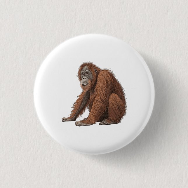 Orangutan 1 Inch Round Button (Front)
