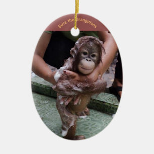 Orangutan Baby Ceramic Ornament