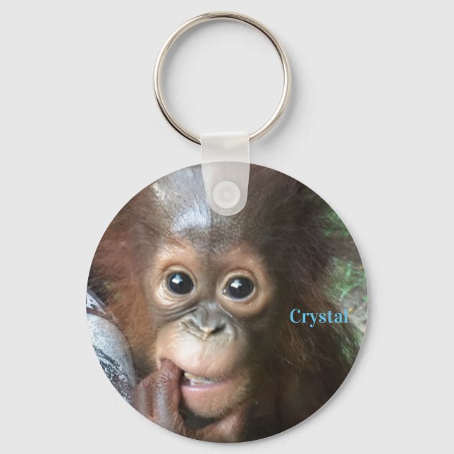 Orangutan Baby Crystal Borneo    Keychain (Front)