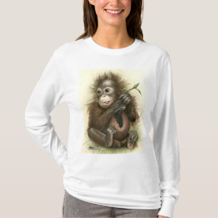 Orangutan Baby With Leaves T-Shirt
