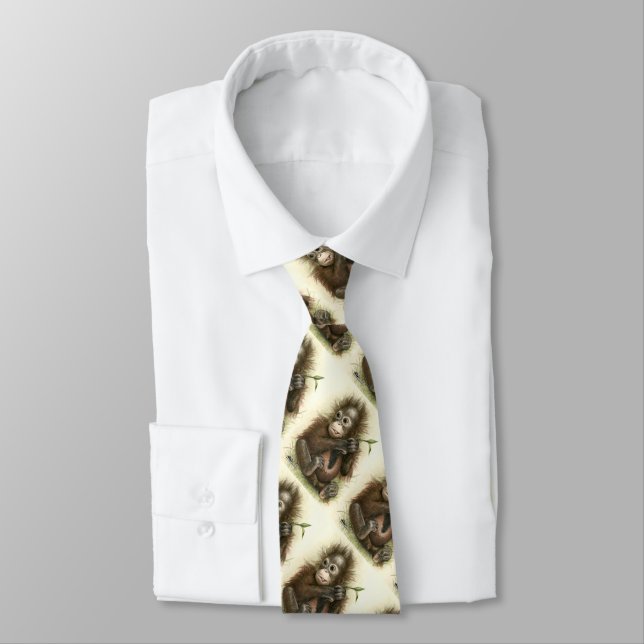 Orangutan Baby With Leaves Tie (Tied)