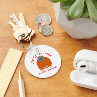 Orangutan Design Personalised Keychain