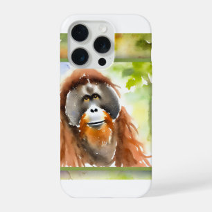 Orangutan in Nature 160724AREF215 - Watercolor iPhone 15 Pro Case