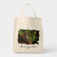 Orangutan & Jungle Primate Wildlife Grocery Tote