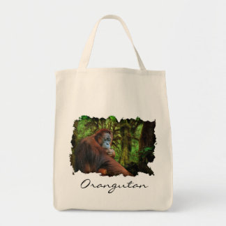 Orangutan & Jungle Primate Wildlife Grocery Tote Bag