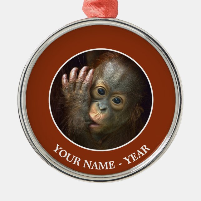 Orangutan Metal Ornament (Front)