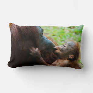 Orangutan mother and baby lumbar pillow