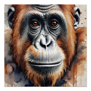 Orangutan no 4 Poster brillant