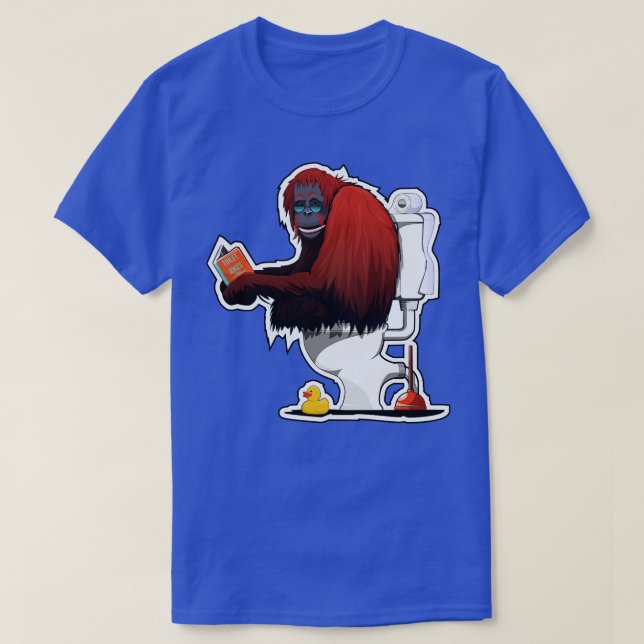 Orangutan on the Toilet T-Shirt (Design Front)