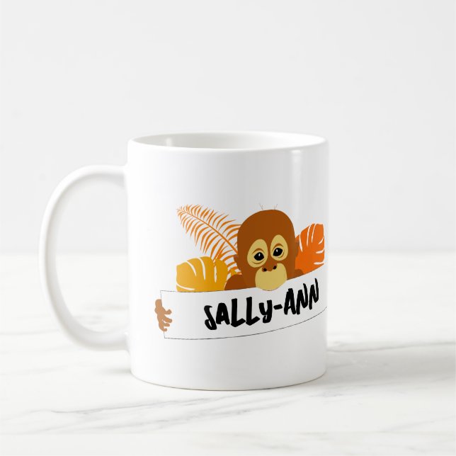 Orangutan Personalised Jungle Coffee Mug (Left)