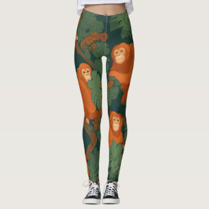 Orangutan Retro Colourful Personalized Pattern Leggings