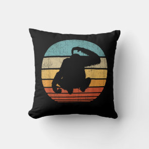 Orangutan Retro Vintage Sunset Mammal Animal Throw Pillow