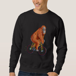 Orangutan Riding Bicycle Cute Biker Cyclist Sweatshirt