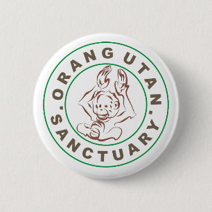 Orangutan Sanctuary Badge 2 Inch Round Button