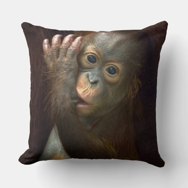 Orangutan Throw Pillow (Front)