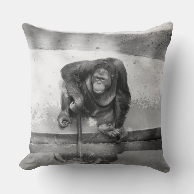 Orangutan Throw Pillow (Front)