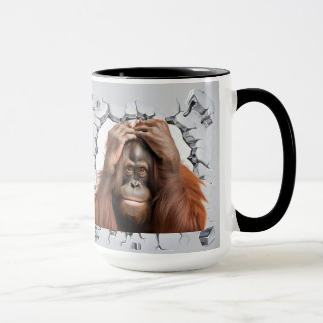 orangutan trapped in a wall mug (Right)